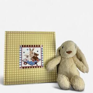 2004 baby memory book + plush bunny baby gift set